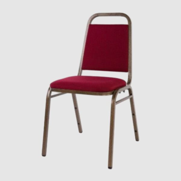 Banquet Chair Vintage Gold Frame & Red Fabric